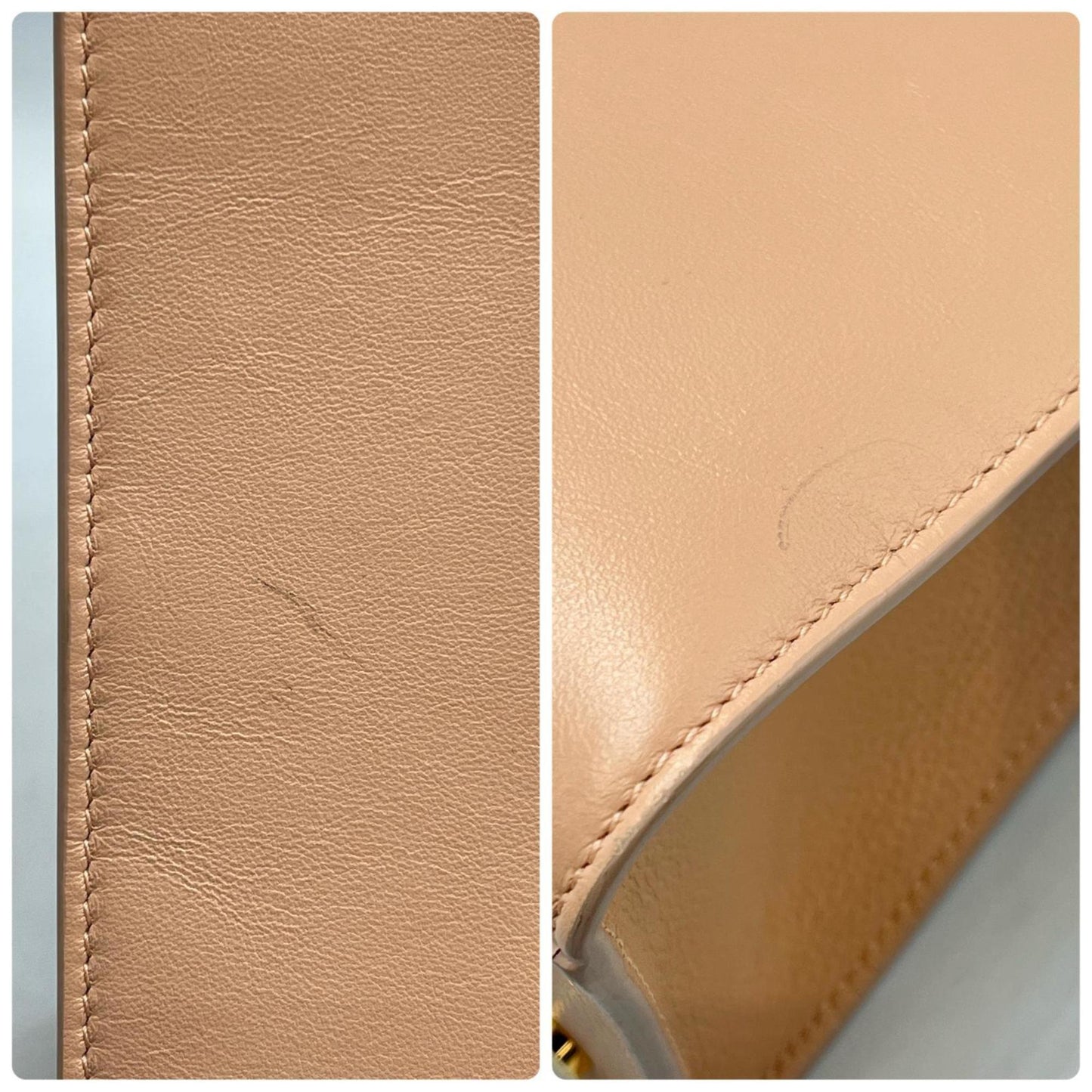 Bvlgari Tote Bag Logo 2-Way Shoulder Leather Pink Beige