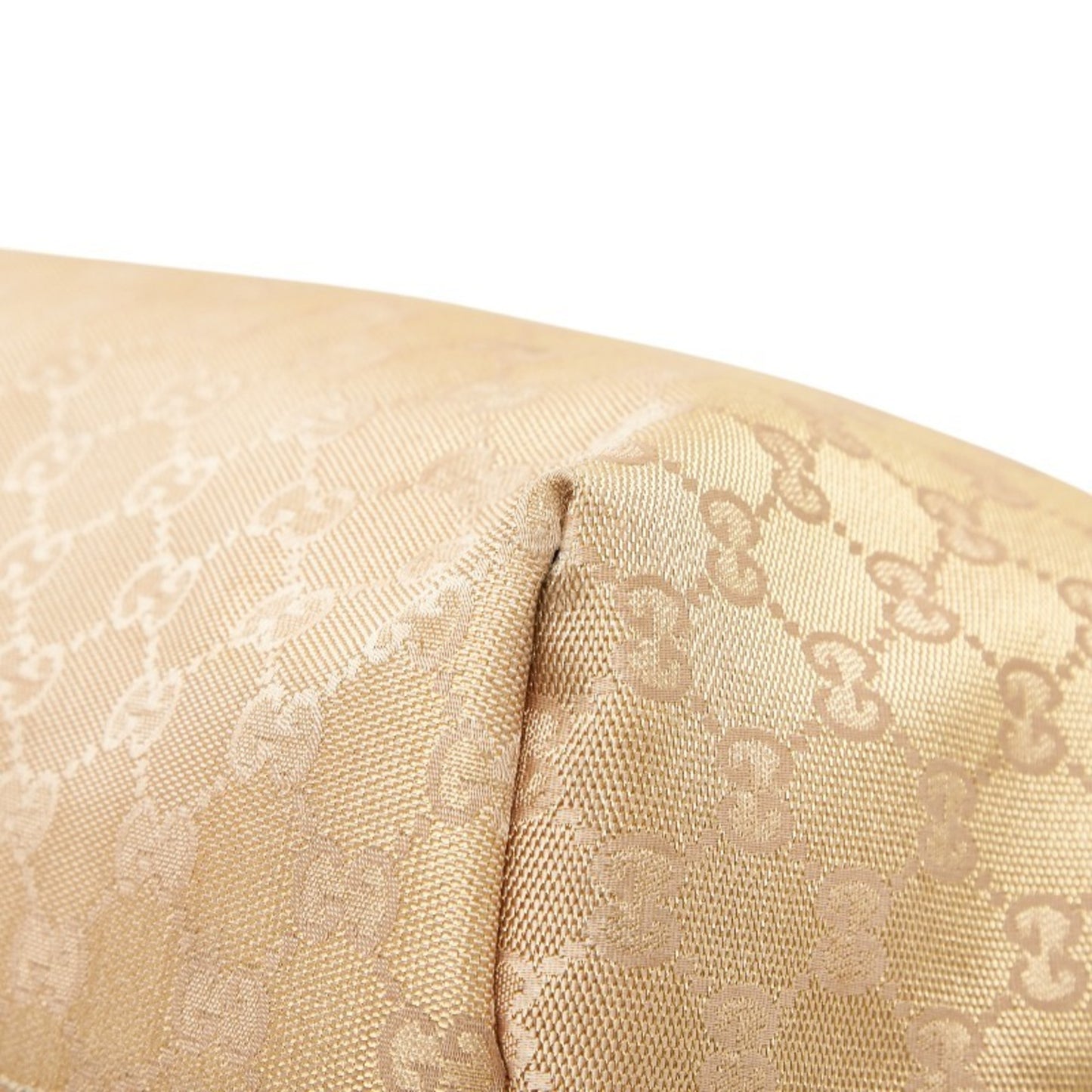 Gucci Gg Canvas Handbag Tote Bag 267474 Beige Gold Leather