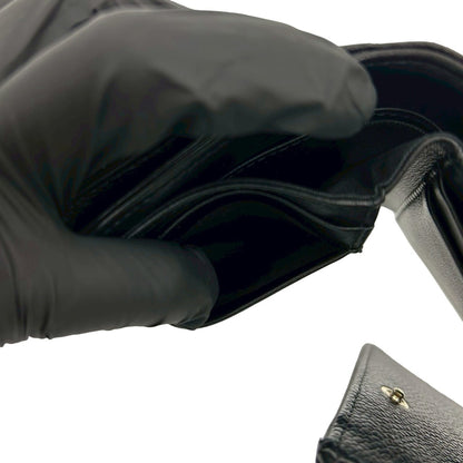 Chanel Matelasse Coco Mark Caviar Leather Tri-Fold Wallet