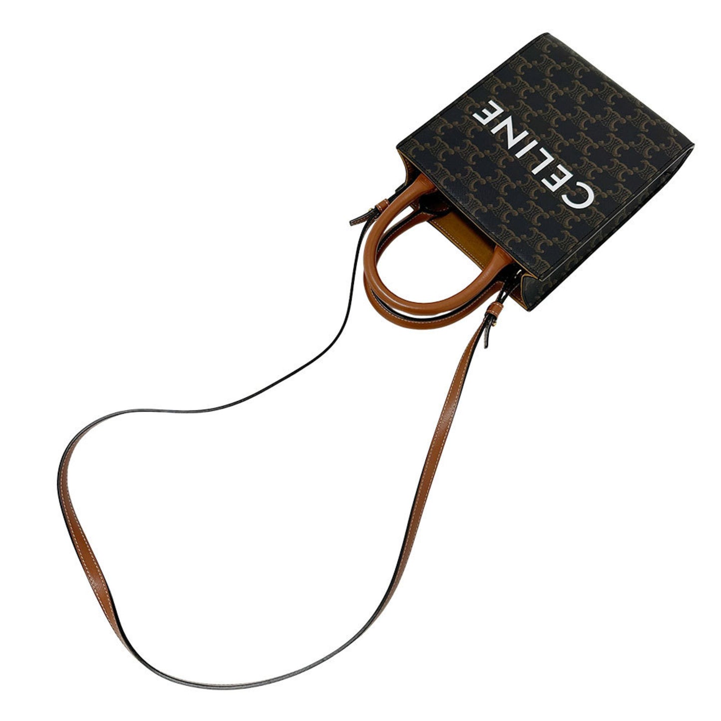 Celine Women'S Triomphe Canvas Mini Vertical Handbag/Shoulder Bag