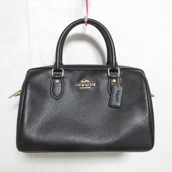 Coach Lowan Satchel Leather 2Way Handbag Shoulder Bag Cv962 Black