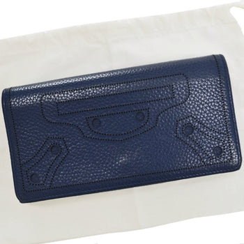 Balenciaga Balenciaga Long Wallet Navy Leather Folio