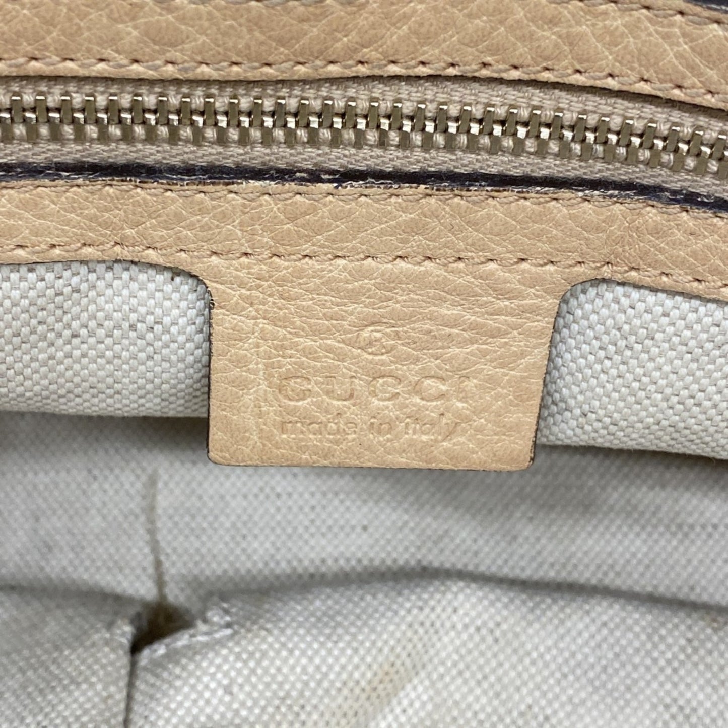 Gucci Handbag Guccissima Horsebit 247286 Leather Beige Champagne 2-Way Bag