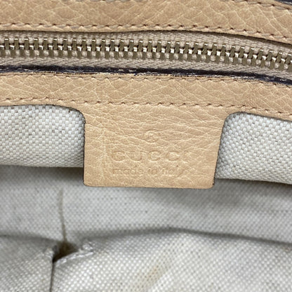 Gucci Handbag Guccissima Horsebit 247286 Leather Beige Champagne 2-Way Bag