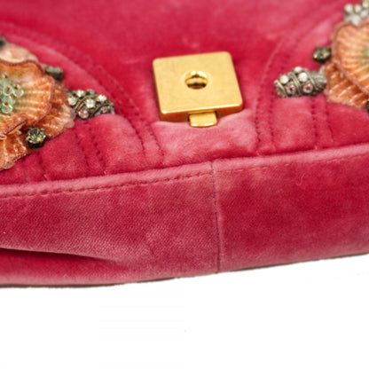 Gucci Gg Marmont Shoulder Bag 446744 Velvet Pink