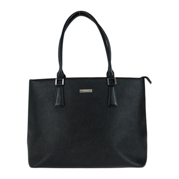 Burberry Nova Check Black Tote Bag With Silver Hardware
