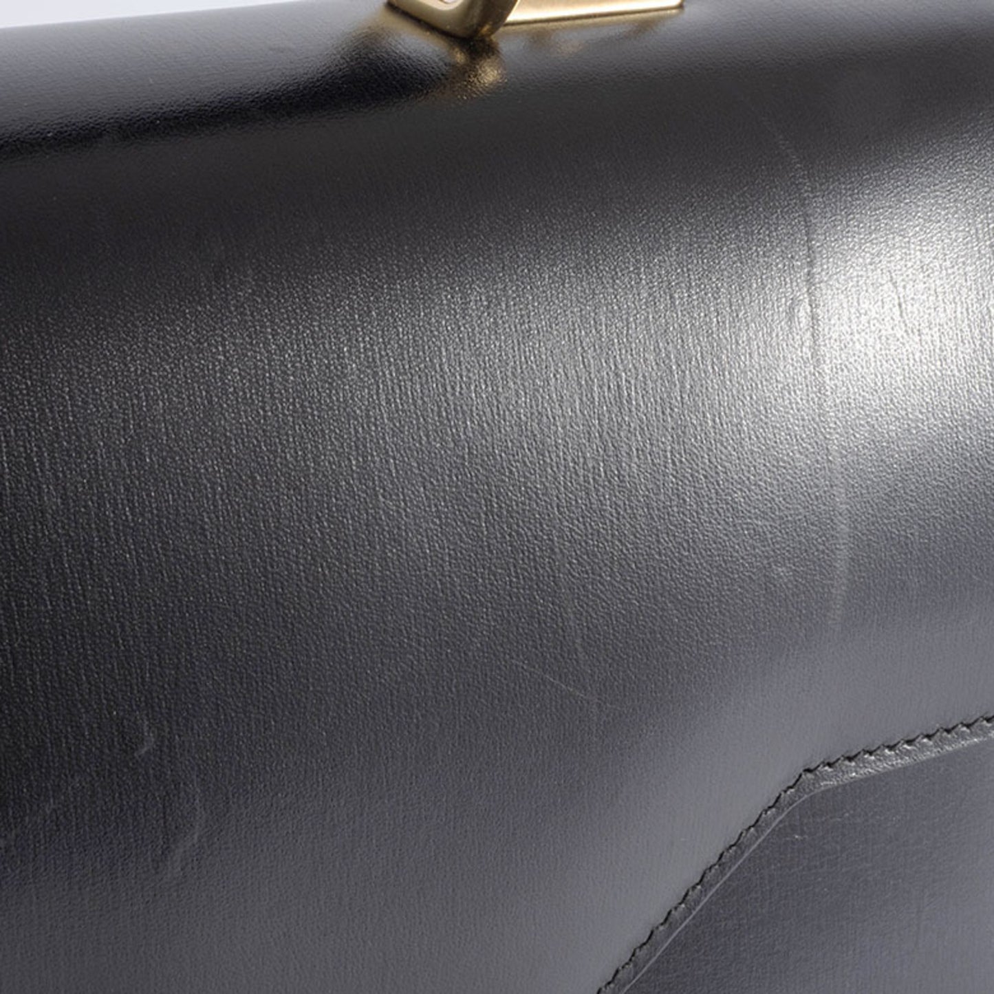 Gucci Old Ladylock Bag In Black Leather