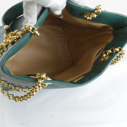 Chlo Chloe Chain Shoulder Bag Leather Green