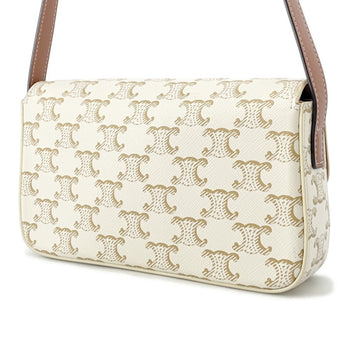 Celine Triomphe Claude Shoulder Bag 194142 Celine White