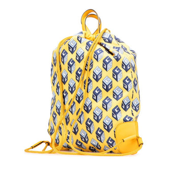 Gucci Drawstring Cube Backpack/Knapsack 473872 Yellow/Blue Nylon/Leather