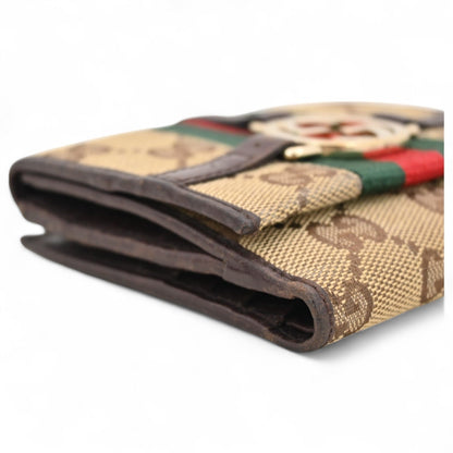 Gucci Gg Canvas Sherry Line Bifold Wallet