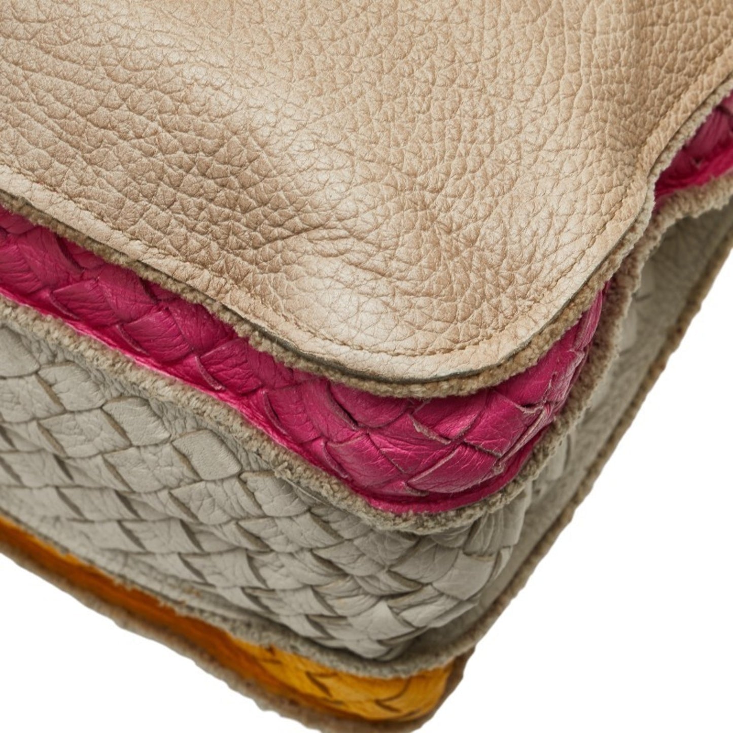 Bottega Veneta Intrecciato Handbag In Beige