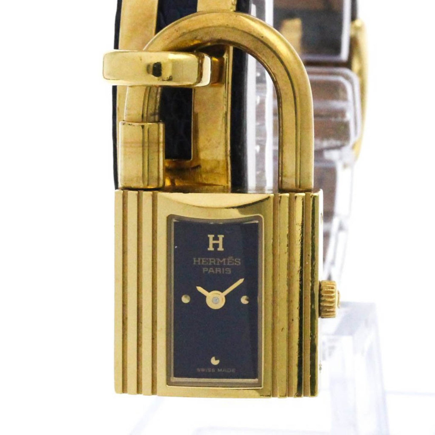 Hermes Kelly Watch Gold Plated Leather Quartz