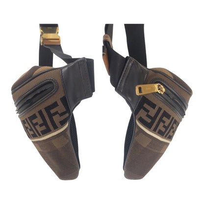 Fendi Zucca Pattern Brown Canvas With Gold Hardware