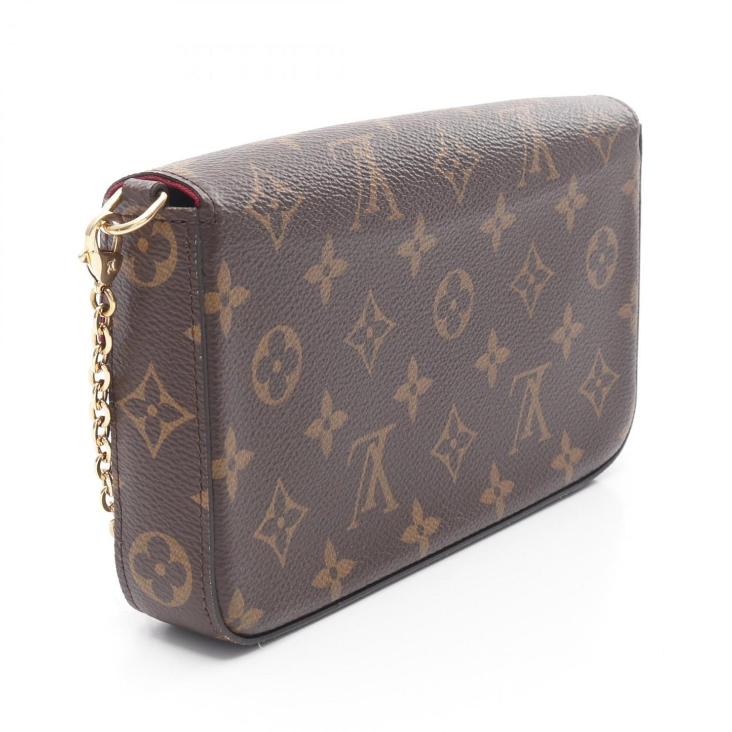 Louis Vuitton Louis Vuitton Pochette Felicie Monogram Fuchsia Shoulder Bag Coated Canvas