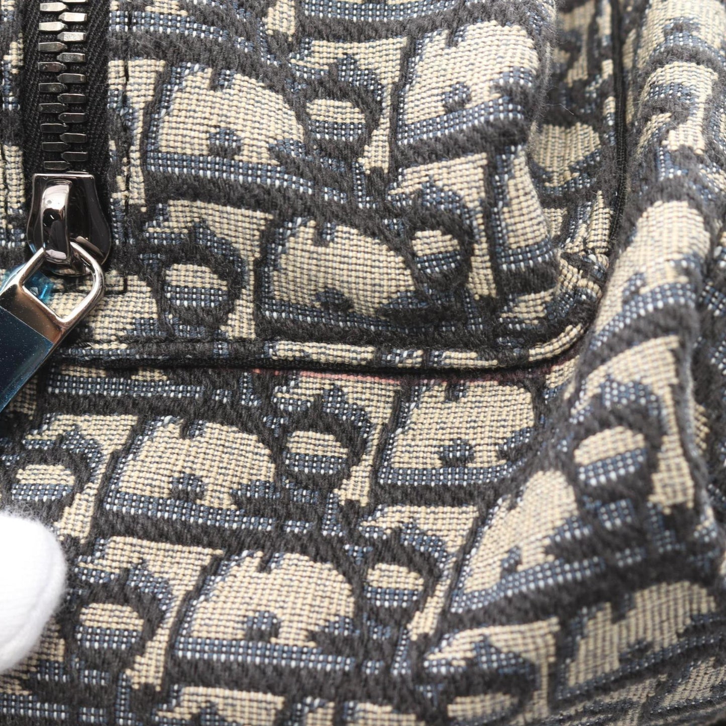 Christian Dior Dior Rider Backpack Canvas Leather Kids Beige Navy Black