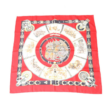 Hermes Scarf Pleated 100% Silk Red