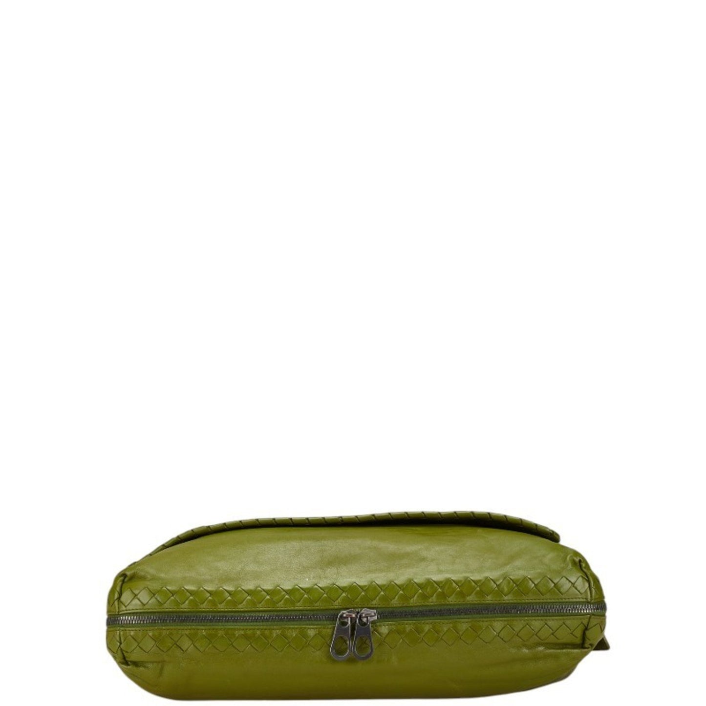 Bottega Veneta Intrecciato Crossbody Shoulder Bag In Green Leather