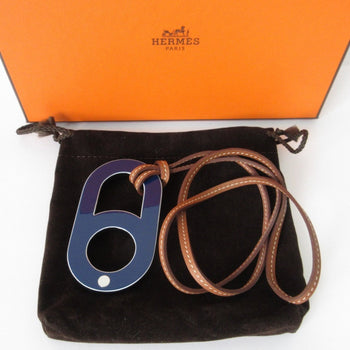 Hermes Variation Pendant Necklace Navy Red