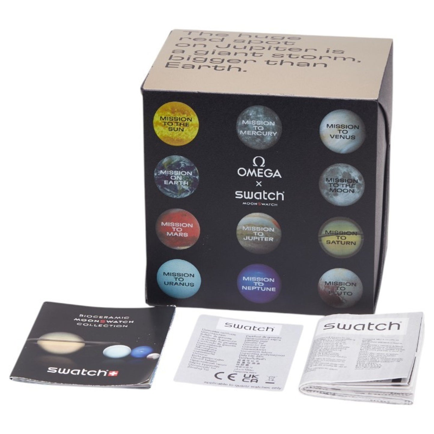 Omega X Swatch Moonswatch Mission To Jupiter Watch So33C100 Quartz Movement Beige Dial Ceramic Nylon