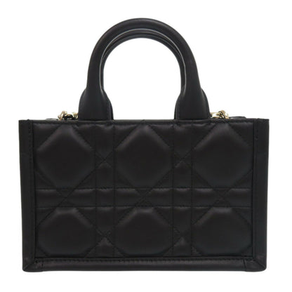 Like New Christian Dior Book Tote Mini Macrocannage S5573Owhp Calfskin Black Handbag Shoulder Bag