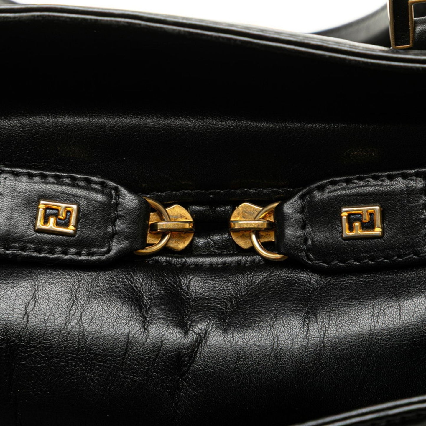 Fendi Selleria Handbag In Black Leather