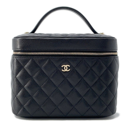 Chanel Handbag Matelasse Coco Mark Vanity Caviar Skin Ap2573 Chanel Black