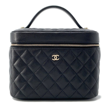 Chanel Handbag Matelasse Coco Mark Vanity Caviar Skin Ap2573 Chanel Black