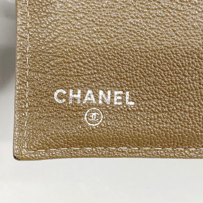 Chanel Tri-Fold Long Wallet Bicolor Leather Black Brown