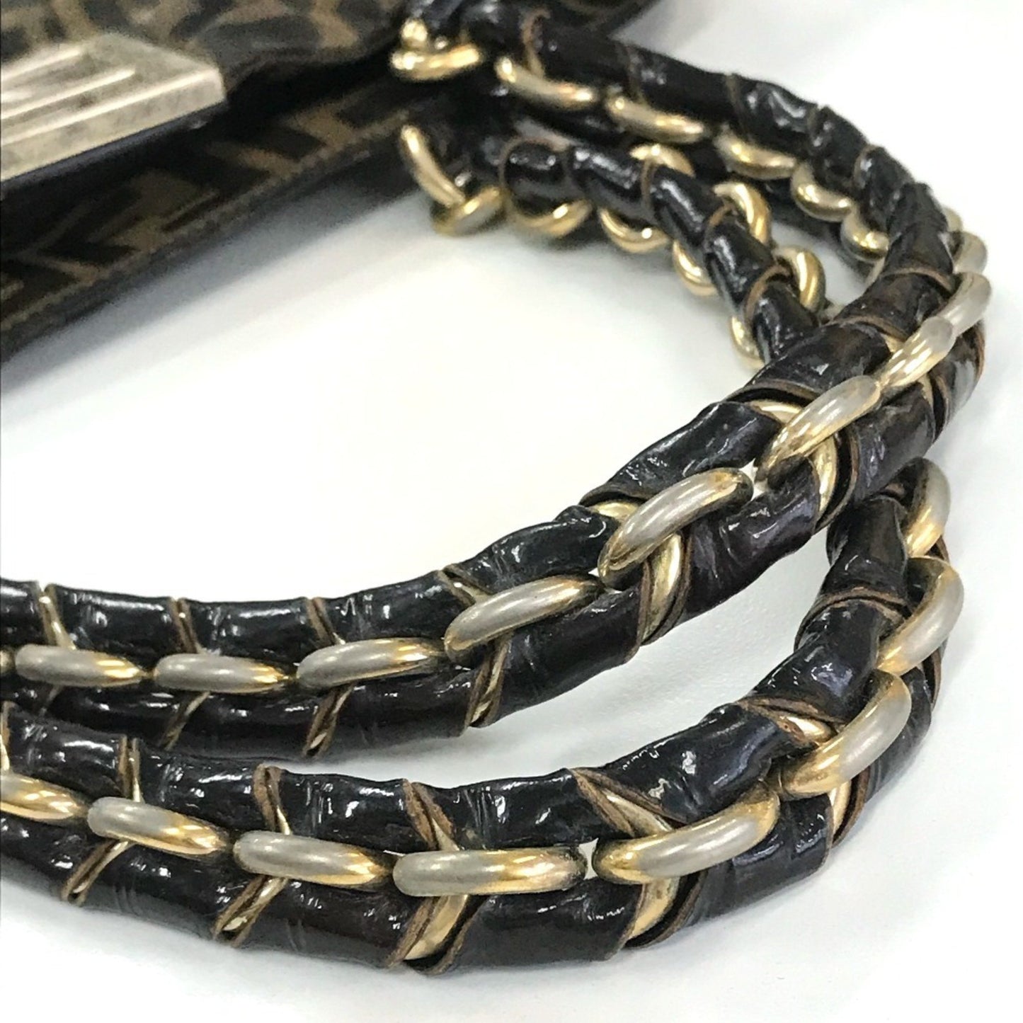 Fendi 8Br616 Zucca Mia Chain Tote Bag In Canvas/Leather