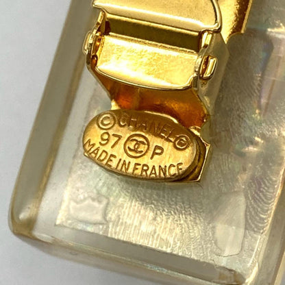 Chanel Barrette Hair Clip Plastic 97P Engraved Clear Hologram Prism