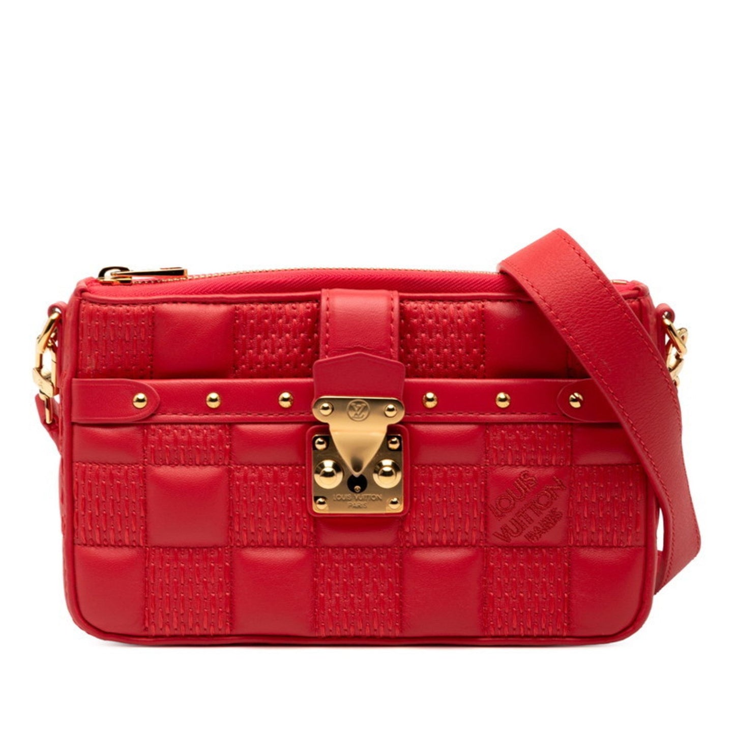 Louis Vuitton Damier Giant Pochette Troca Chain Shoulder Bag M59049 Rose Pink Leather