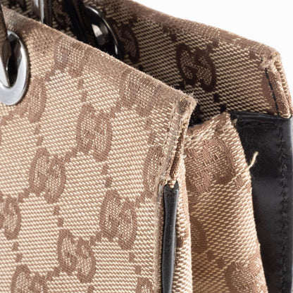 Gucci Bamboo 002 1016 Canvas Bag In Beige