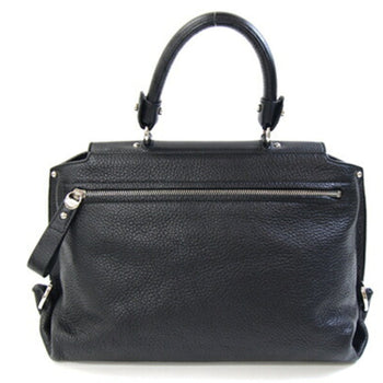 Salvatore Ferragamo Gancini Sofia Handbag 21A896 Black Leather Shoulder Bag