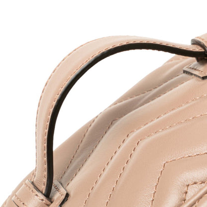 Gucci Gg Marmont Quilted Backpack 598594 Beige Leather