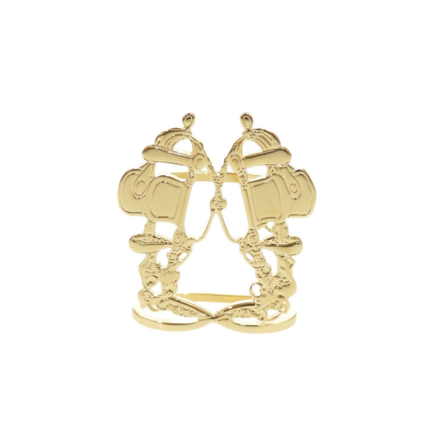 Unused Herms Bride De Gala Metal Gold Scarf Ring 0577 Hermes