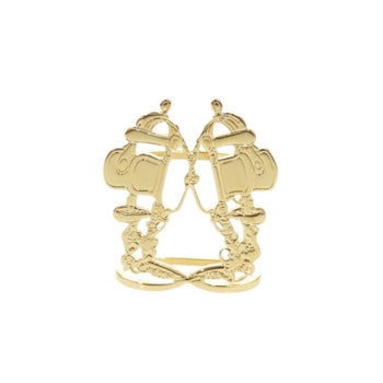 Unused Herms Bride De Gala Metal Gold Scarf Ring 0577 Hermes