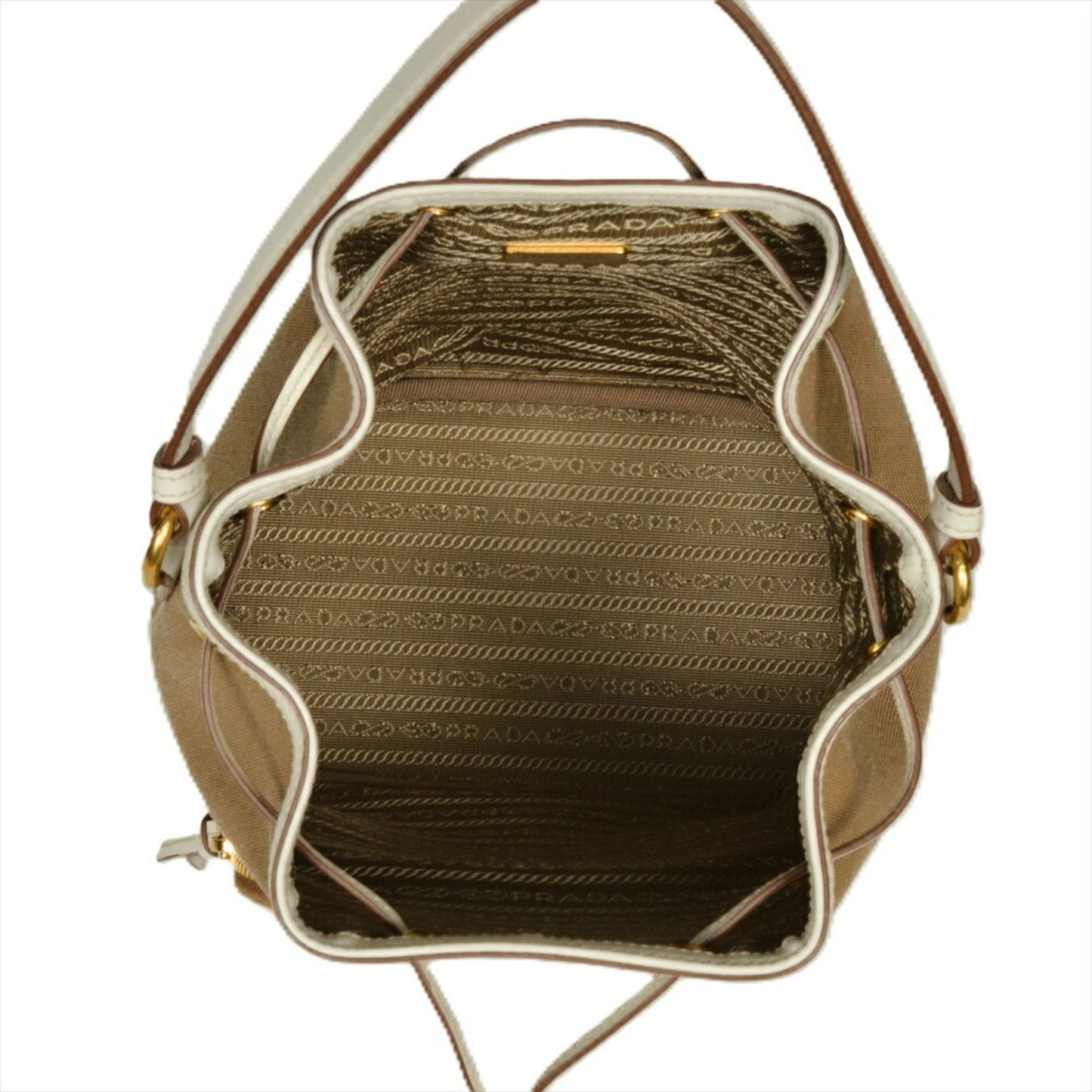 Prada Shoulder Bag Jacquard 1Bh097 Beige Outlet