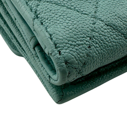 Chanel Boy Chanel Mint Tri-Fold Wallet Blue