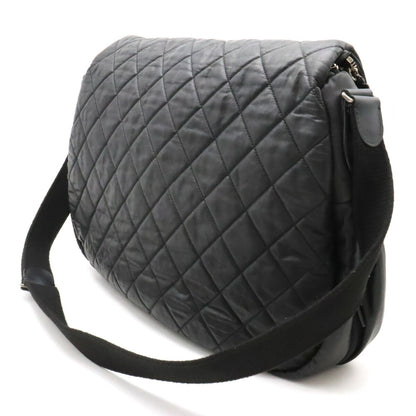 Chanel Coco Cocoon Shoulder Bag Quilted Nylon Leather Black A66507
