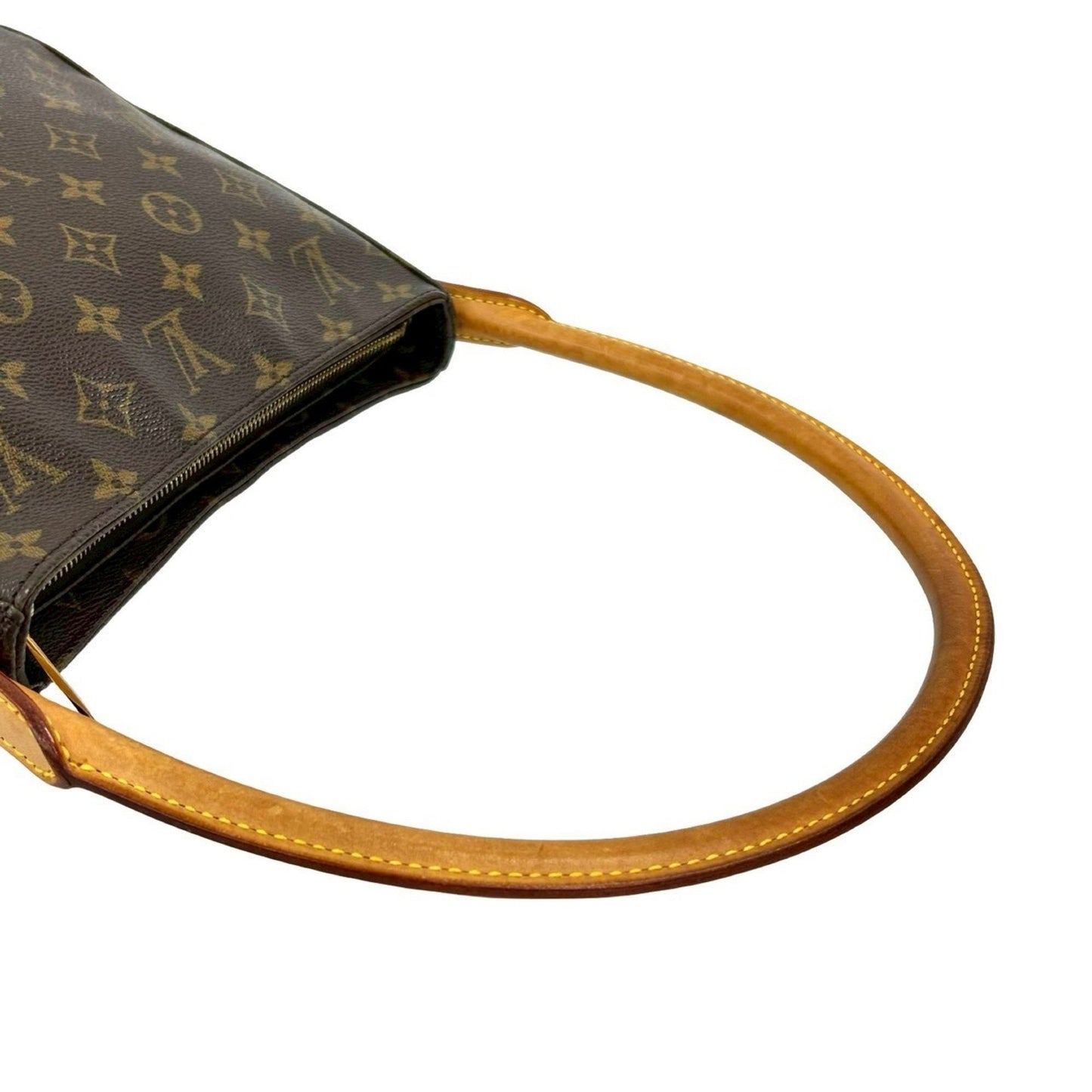 Louis Vuitton Vintage Looping Mm Monogram Leather Semi-One Shoulder Bag Brown 25709