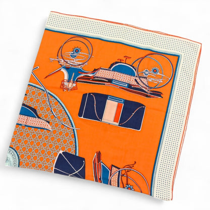 Hermes Carr 140 "Les Voitures A Transformation" Folding Canopy Carriage Scarf/Muffler