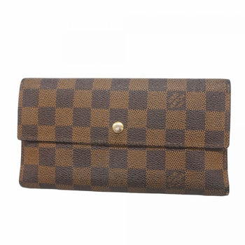 Louis Vuitton Tri-Fold Long Wallet Damier Portefeuille International N61217 Ebene