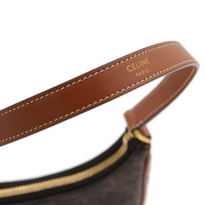 Celine Triomphe Ava Mini Handbag Pouch Tan Black