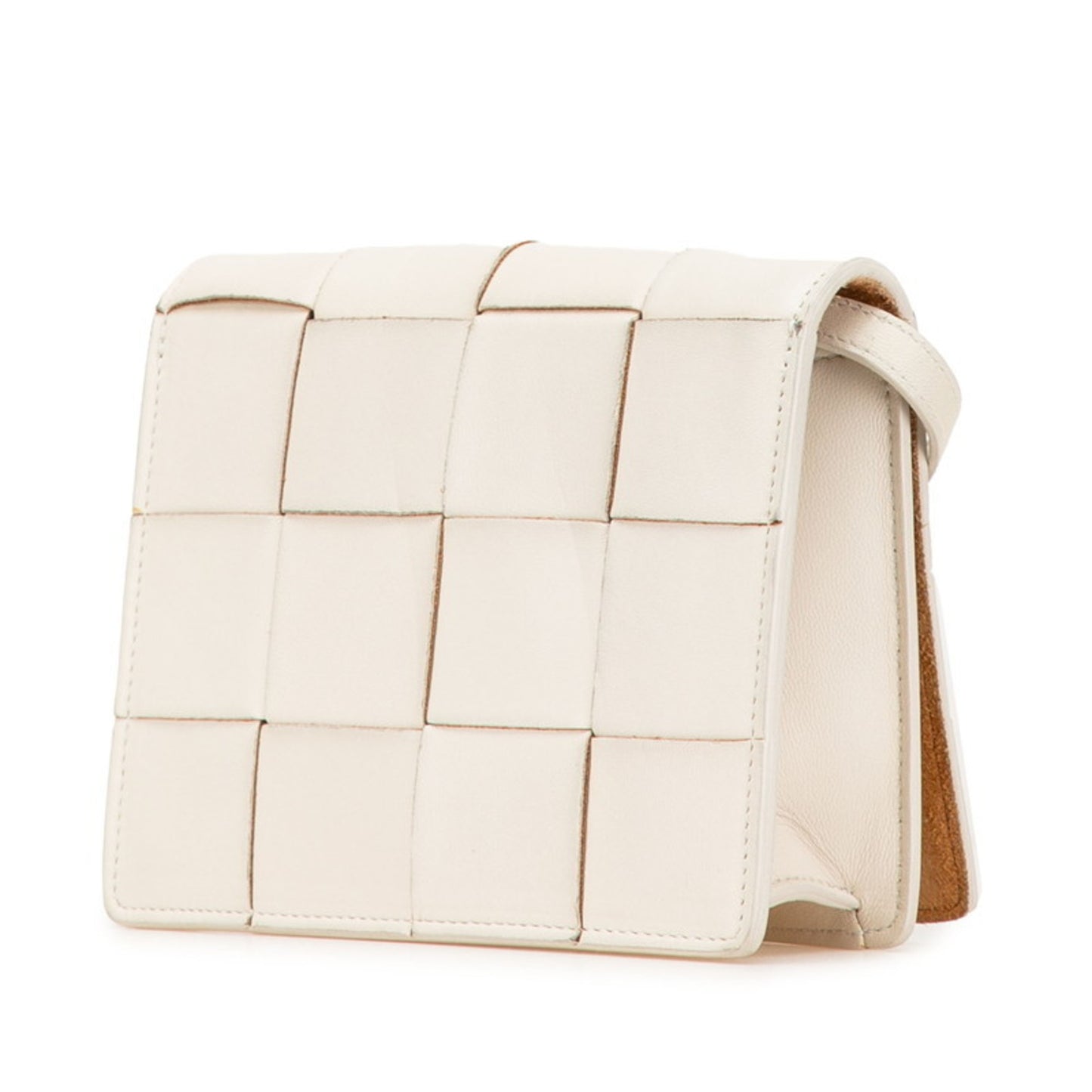 Bottega Veneta Maxi Intrecciato Cassette Crossbody Shoulder Bag 574051 Off-White Leather