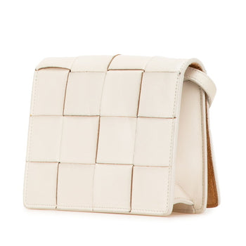 Bottega Veneta Maxi Intrecciato Cassette Crossbody Shoulder Bag 574051 Off-White Leather