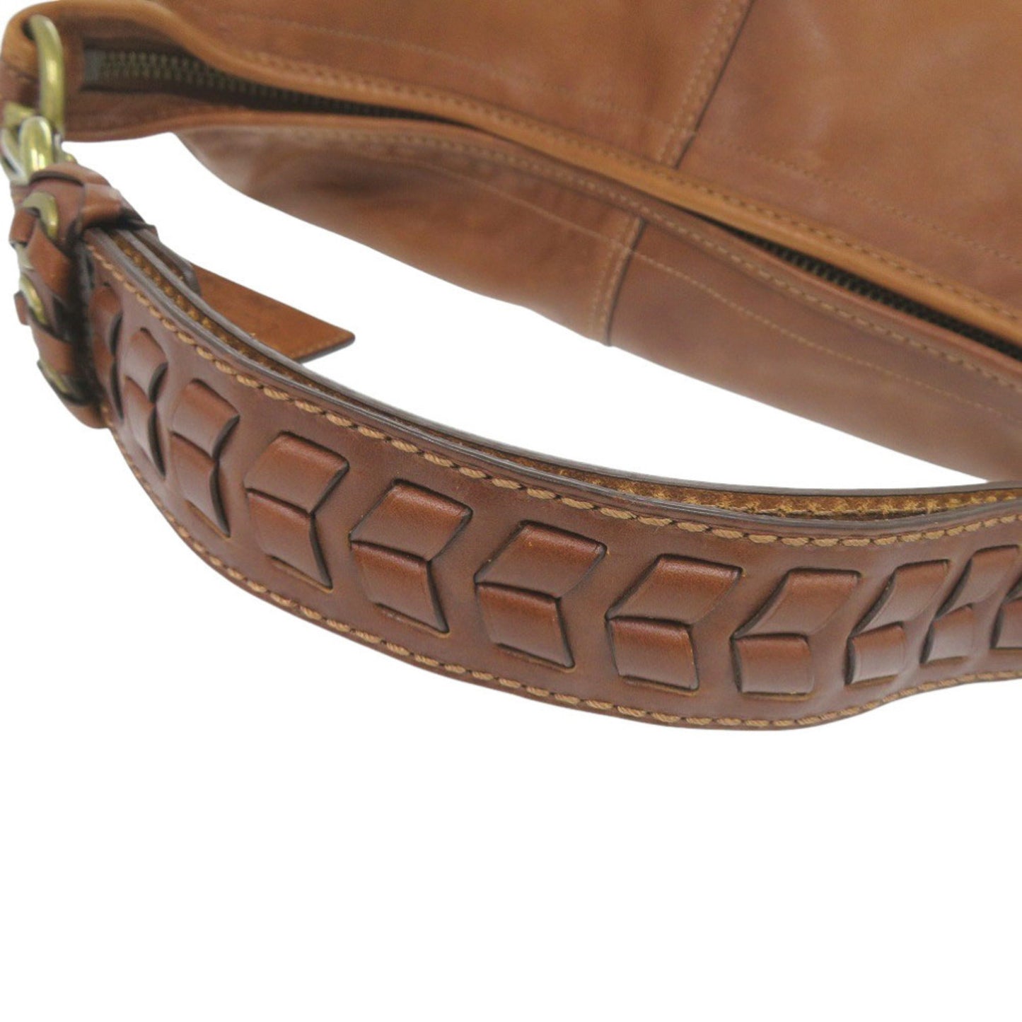 Coach One-Shoulder Leather Brown Shoulder Bag 0681 Coach