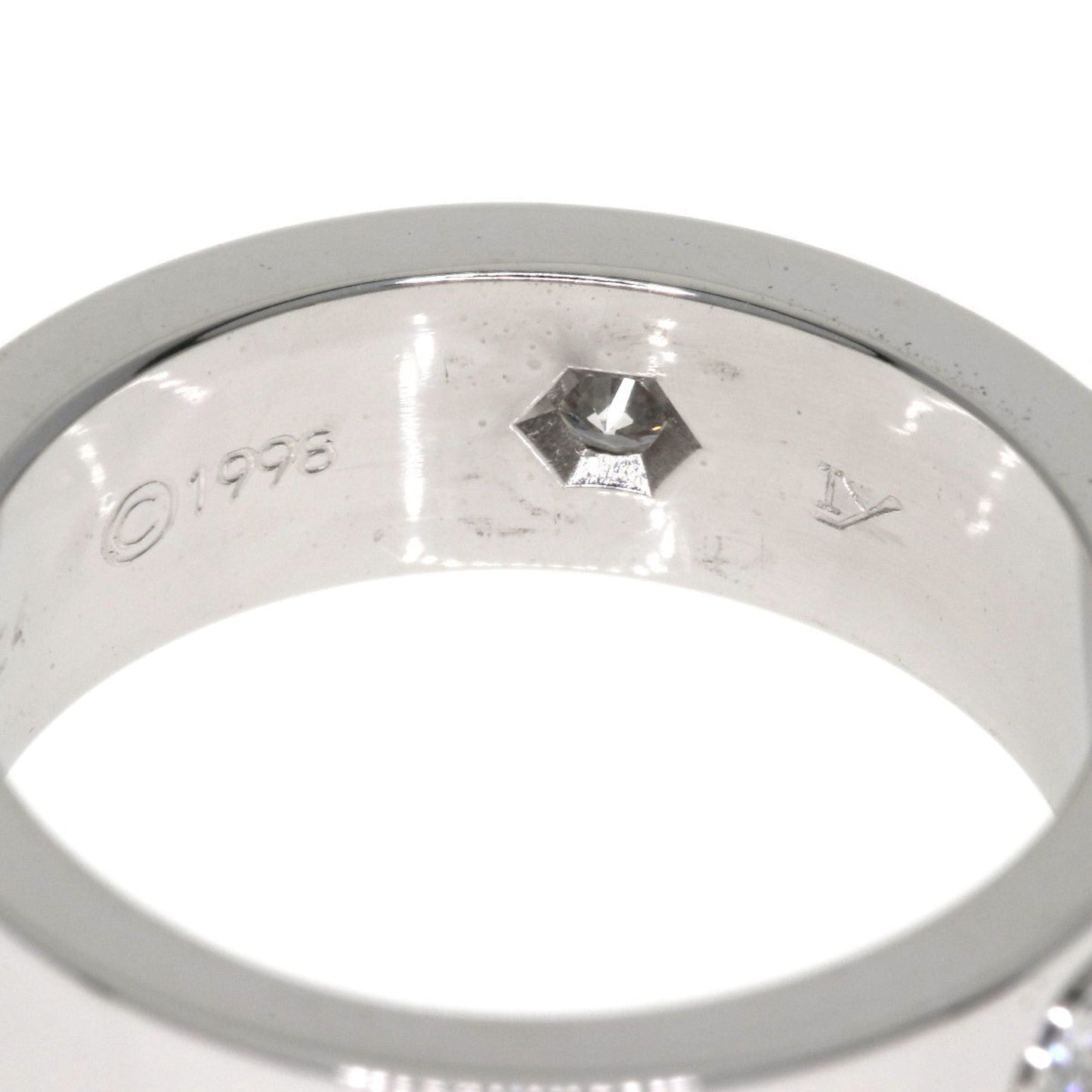 Cartier Love Ring Half Diamond #48 18K White Gold