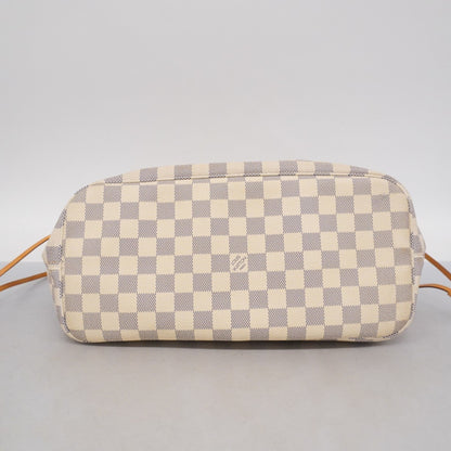 Louis Vuitton Damier Azur Neverfull Mm Tote Bag N51107 White