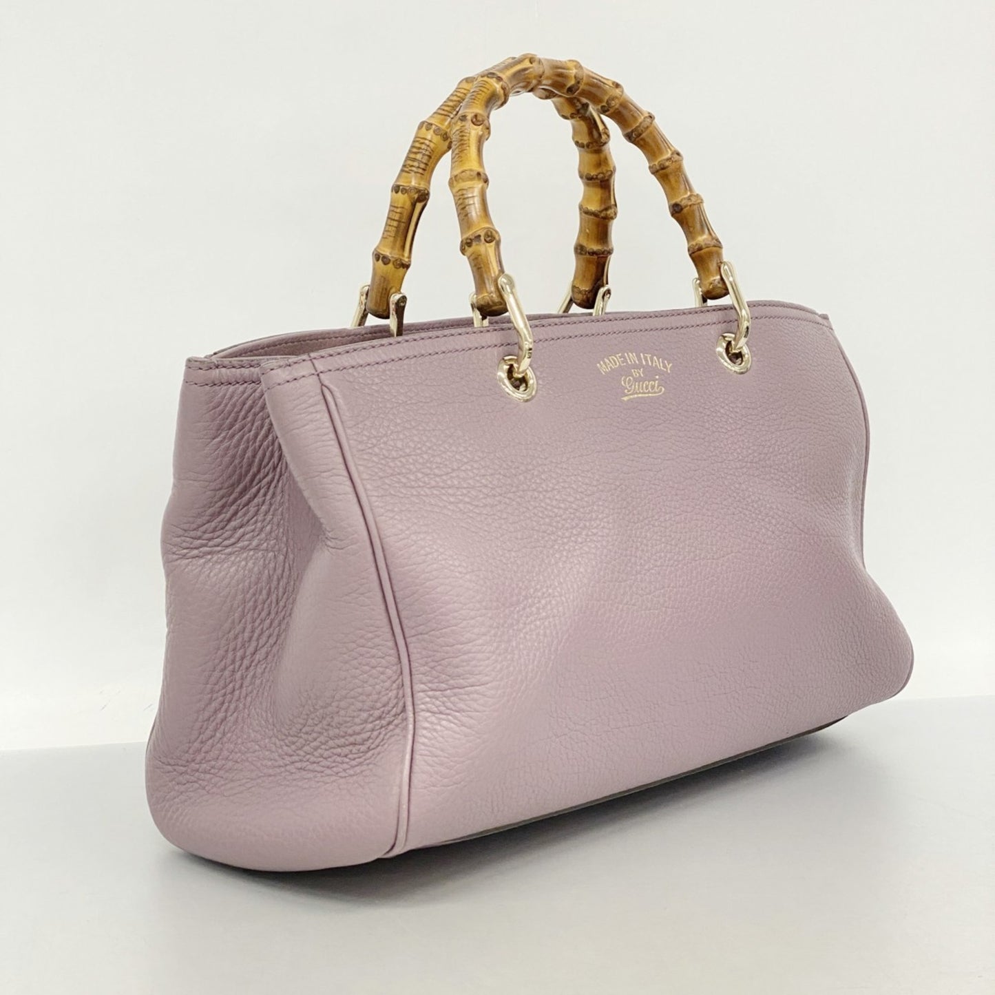 Gucci Bamboo Handbag 323660 Leather Purple